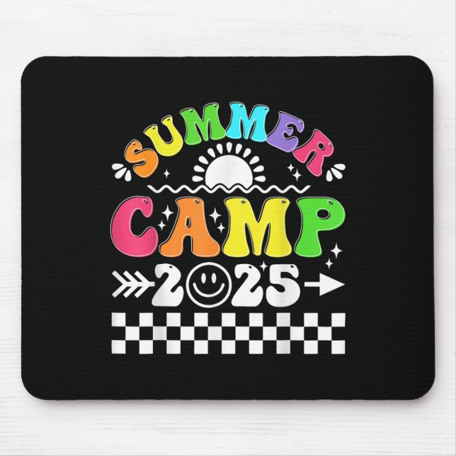 Retro 2025 Summer Camp Vacation Camper Matching Fa Mouse Pad (Front)