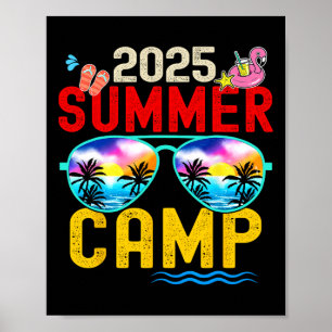 Retro 2025 Summer Camp Vacation Camper Matching Fa Poster