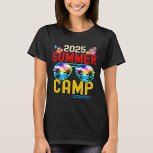 Retro 2025 Summer Camp Vacation Camper Matching Fa T-Shirt