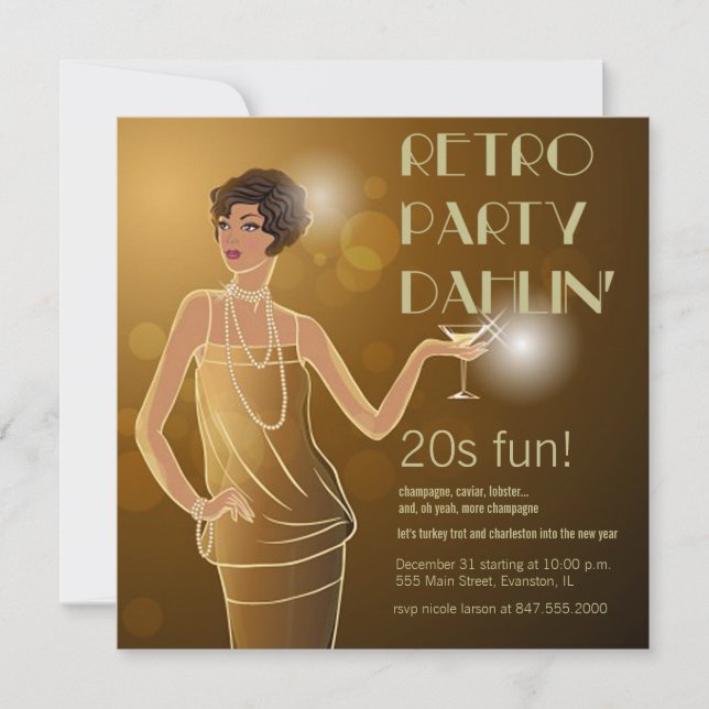 retro 20s party invitation (Front)