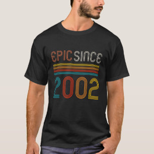 Retro 20th Birthday Epic Since 2002 T-Shirt