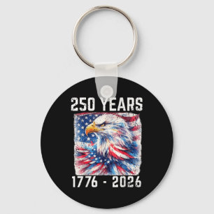Retro 250 Years 1776-2026 250th Birthday Eagle 4th Key Ring