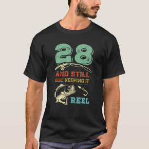 Retro 28Th Birthday Fishing Turning 28 Fisherman B T-Shirt