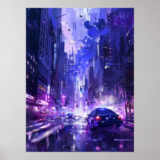 Retro 2D Street Fighter Style Background Poster (Front)