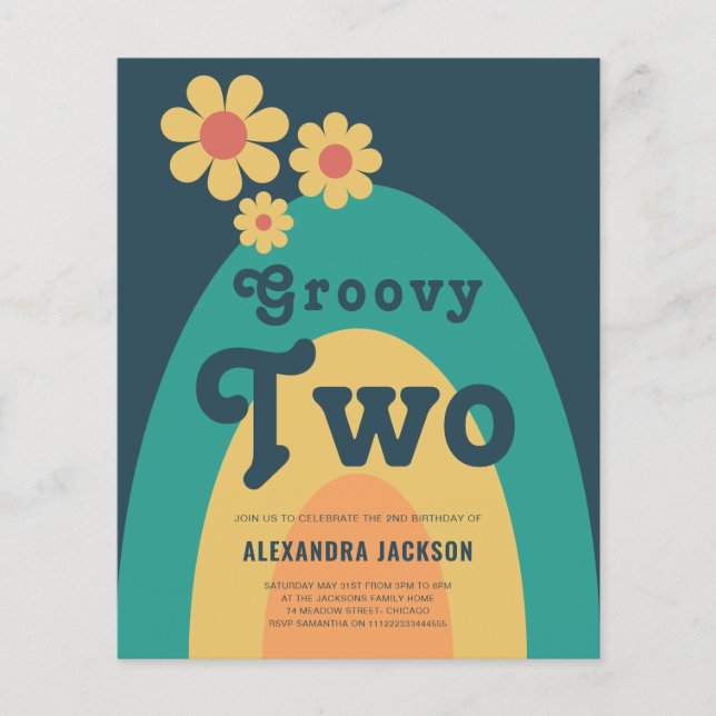 Retro 2nd Birthday Party Budget Flyer (Front)