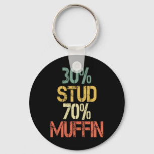 Retro 30 Stud 70 Muffin Sarcasm Dad Bod Figure  Key Ring