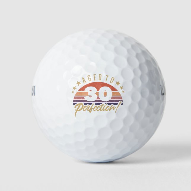 Retro 30th Birthday Humour Golf Balls (Front)