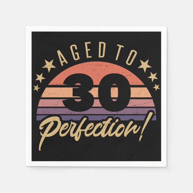 Retro 30th Birthday Humour Napkin (Front)