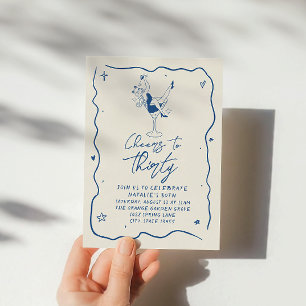 Retro 30th Cheers To Thirty Coastal Birthday Party Invitation