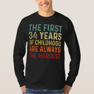 Retro 34 Years Old Men Women Saying 34th Birthday T-Shirt