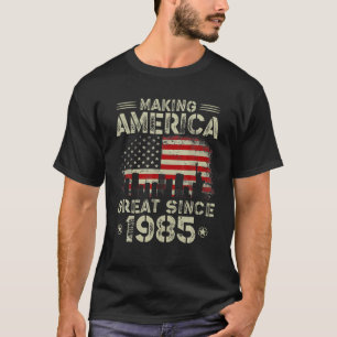 Retro 37Th Birthday USA Flag Making America Great T-Shirt