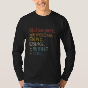 Retro 39th Birthday Legendary Awesome Epic Since A T-Shirt