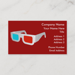 Retro 3D Glasses Graphic Business Card