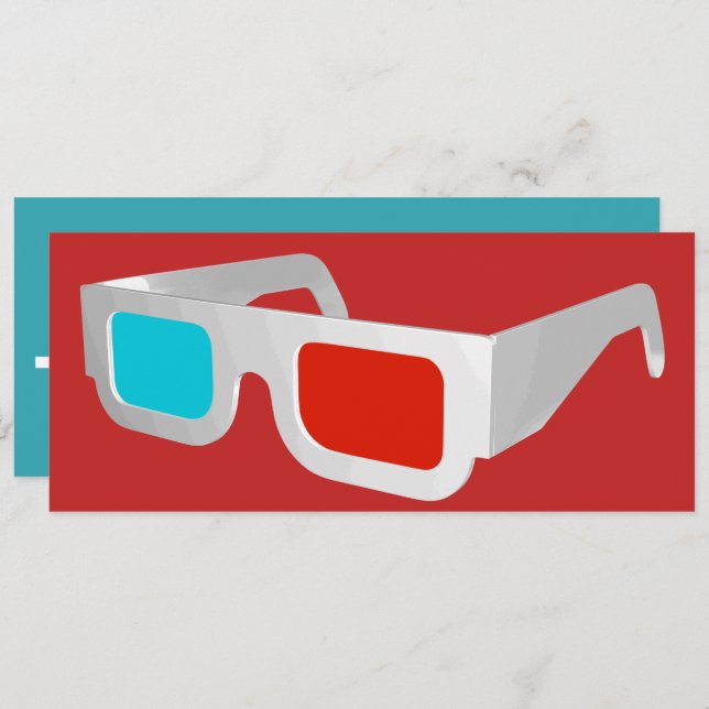 Retro 3D Glasses Graphic Invitation (Front/Back)