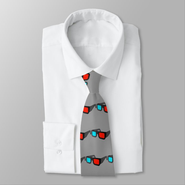 Retro 3D Glasses Graphic Tie (Tied)