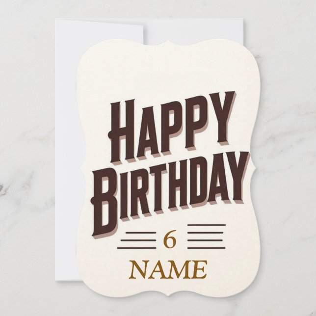 Retro 3D Typography “Happy Birthday” – Minimalist  (Front)