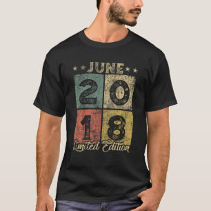 Retro 3Rd Birthday Awesome Since June 2018 3 Years T-Shirt