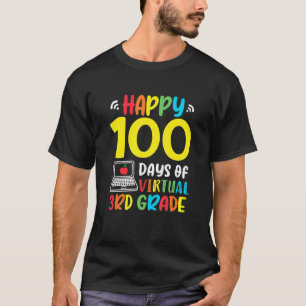 Retro 3rd Grade 100 Days Of School Virtual Home 10 T-Shirt
