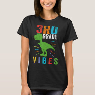 Retro 3rd Grade Vibes Trex Teacher Student Educato T-Shirt