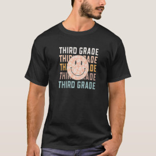 Retro 3rd Third Grade Teacher Student Smile Back T T-Shirt