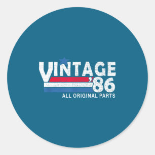 Retro 40th Birthday 1986 Vintage 1986 Men, Women F Classic Round Sticker