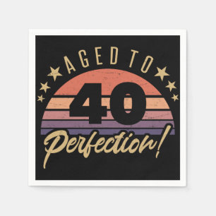 Retro 40th Birthday Humour Napkin