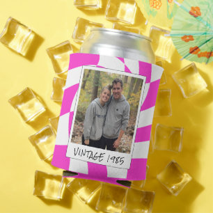 Retro 40th Birthday Vintage 1985 Chequered Can Coo Can Cooler