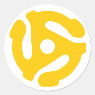 Retro 45 Record Adapter Classic Round Sticker
