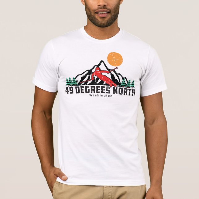 Retro 49 Degrees North Ski  T-Shirt (Front)