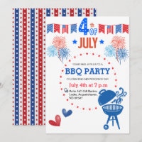 Retro 4th BBQ Red White Blue Summer BBQ Party