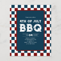 Retro 4th of July BBQ Party Chequered 