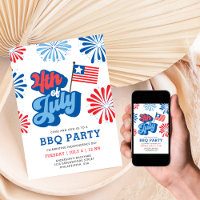 Retro 4th of July Fireworks America Flag BBQ Party