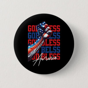 Retro 4th Of July God Bless America Patriotic Chri 6 Cm Round Badge