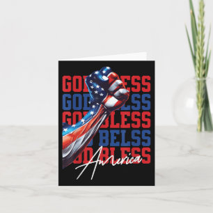 Retro 4th Of July God Bless America Patriotic Chri Card
