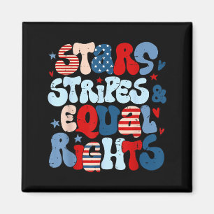 Retro 4th of July Liberal Stars Stripes and Equal Magnet