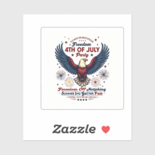 Retro 4th of July Sticker –  Eagle & Fireworks