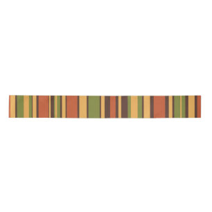 Retro 50s 60s 70s Stripes Orange Avocado Brown Satin Ribbon