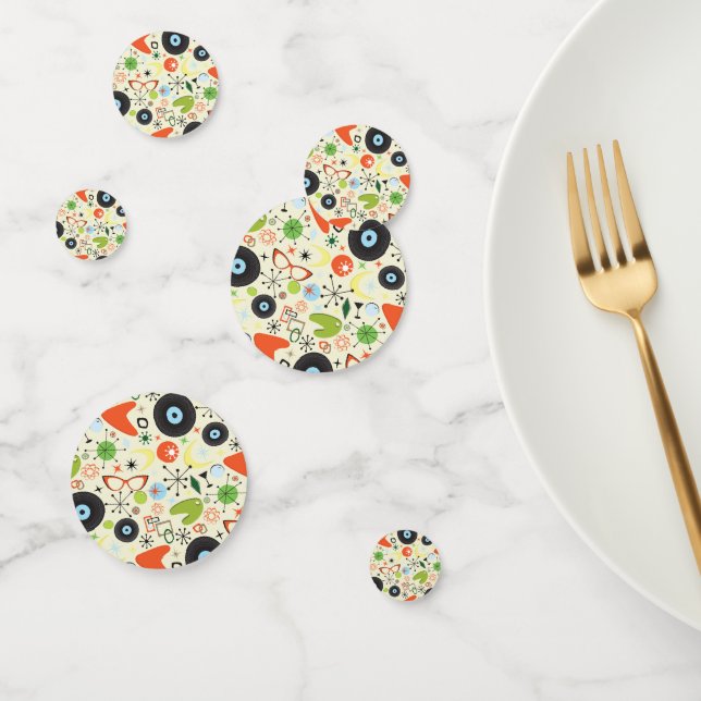 Retro 50's 60's Vintage Fashion Pattern Party Confetti (Group)