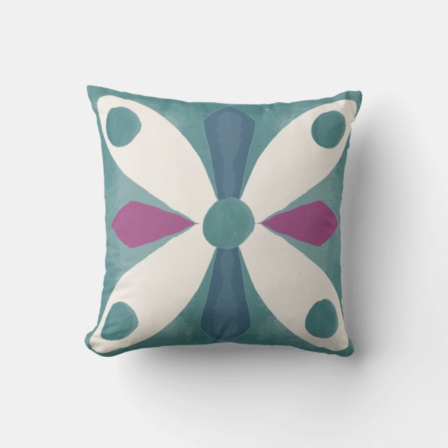 Retro 50s abstract pattern cushion (Front)