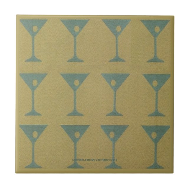 Retro 50s Atomic Martini Club The Cocktail Hour  Ceramic Tile (Front)