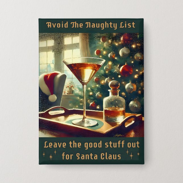 Retro 50s Avoid The Naughty List Christmas Martini (Front)