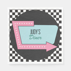 Retro 50s Birthday Party Napkin