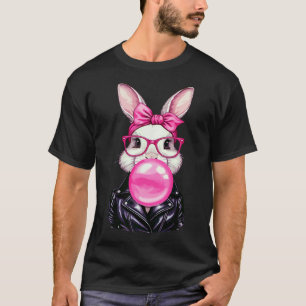 Retro 50's Cute Easter Bunny Blowing Bubble Gum 3 T-Shirt
