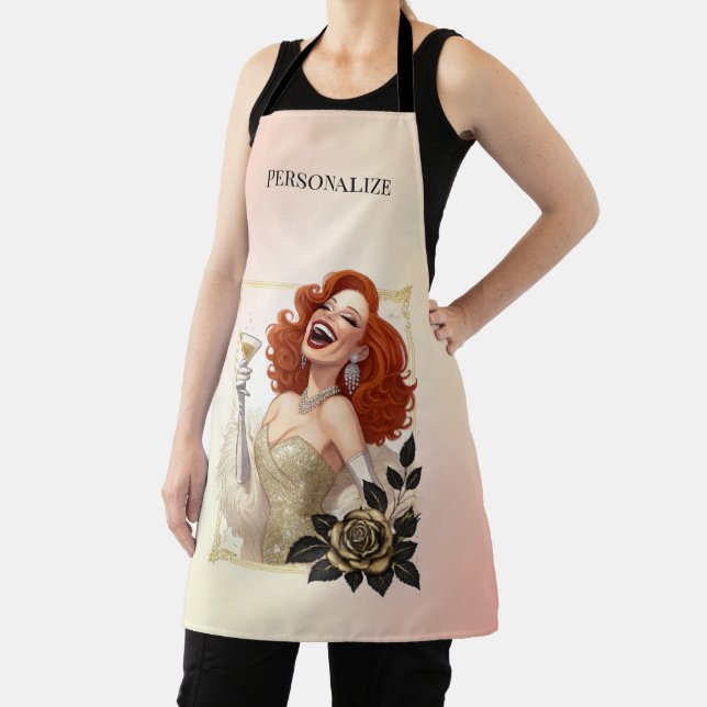 Retro 50s Glam Housewife Funny Sarcastic Humor Apron (Insitu)