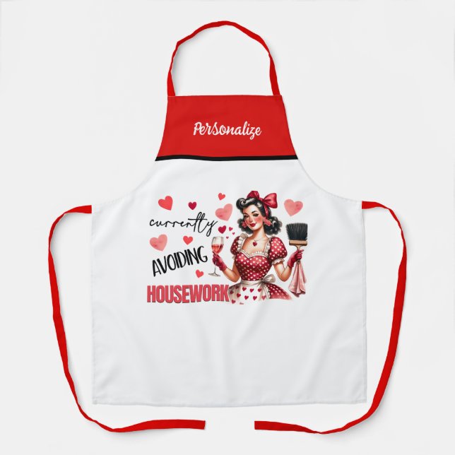 Retro 50s Glam Housewife Funny Sarcastic Humour Apron (Front)