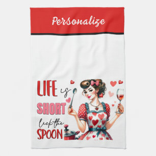 Retro 50s Glam Housewife Funny Sarcastic Humour Tea Towel