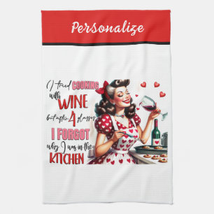 Retro 50s Glam Housewife Funny Sarcastic Humour Tea Towel