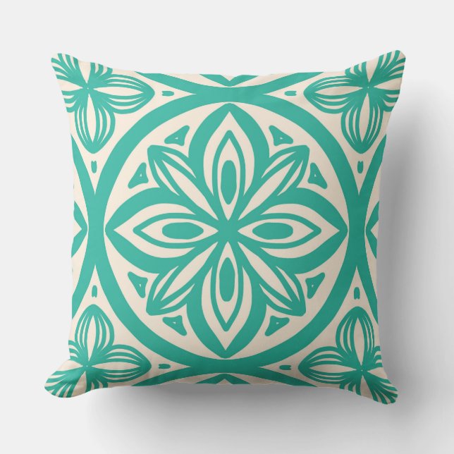 Retro 50s Hawaiian pattern Cushion (Front)