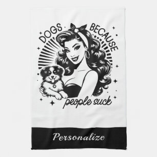 Retro 50s Housewife Funny Sarcastic Humour Tea Towel