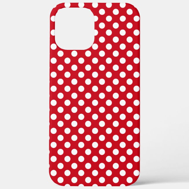 Retro 50's Inspired Red White Polka Dot Pattern Case-Mate iPhone Case (Back)